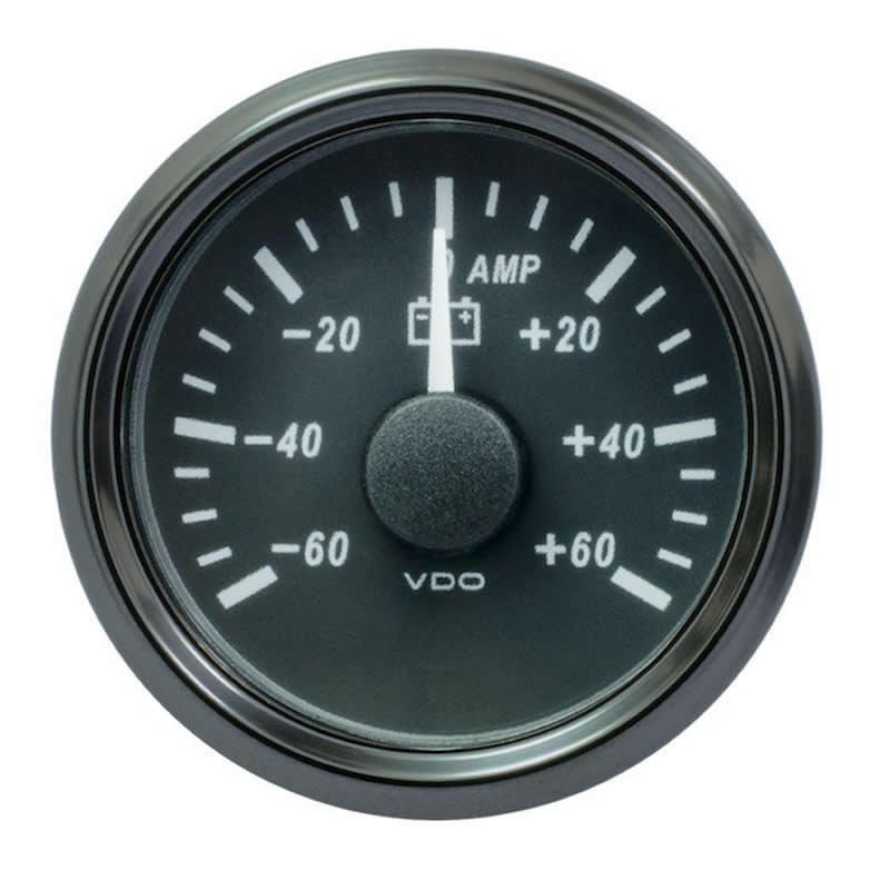 VDO SingleViu 0247 Ammeter 60A Black 52mm gauge